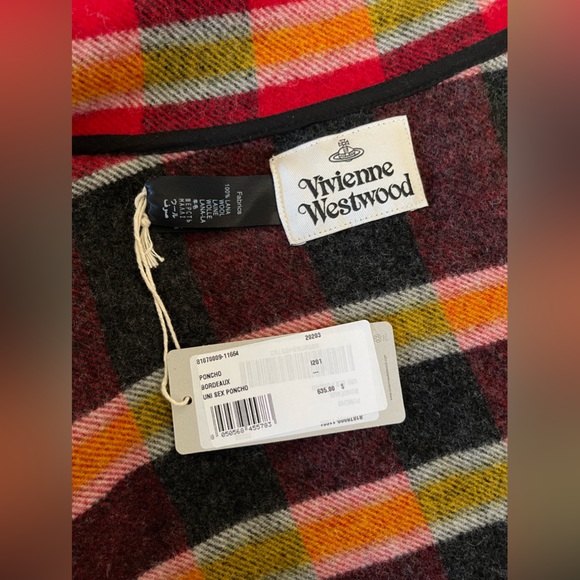 Vivienne Westwood BRAND NEW AW16 PONCHO WITH SCARVES attached Red Tartan - Picture 15 of 15